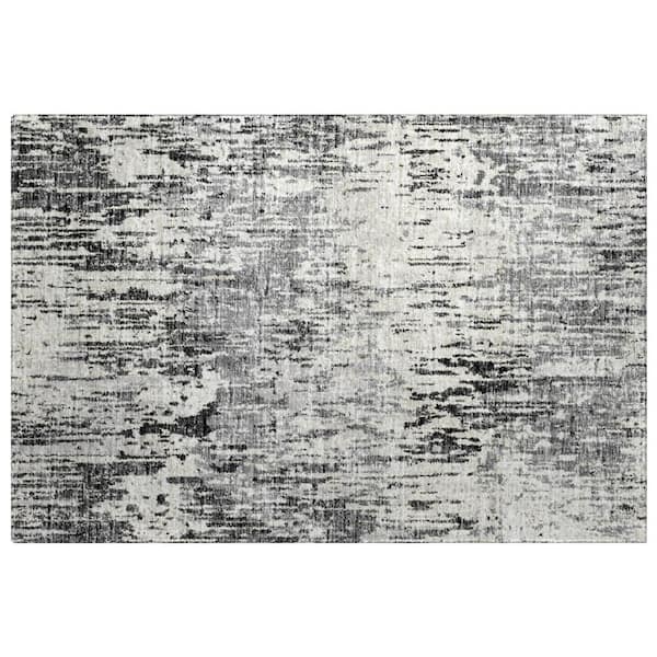 Dream Shag Premium Machine Washable Abstract ADS66 Gray 2 ft. x 3 ft. Accent Rug