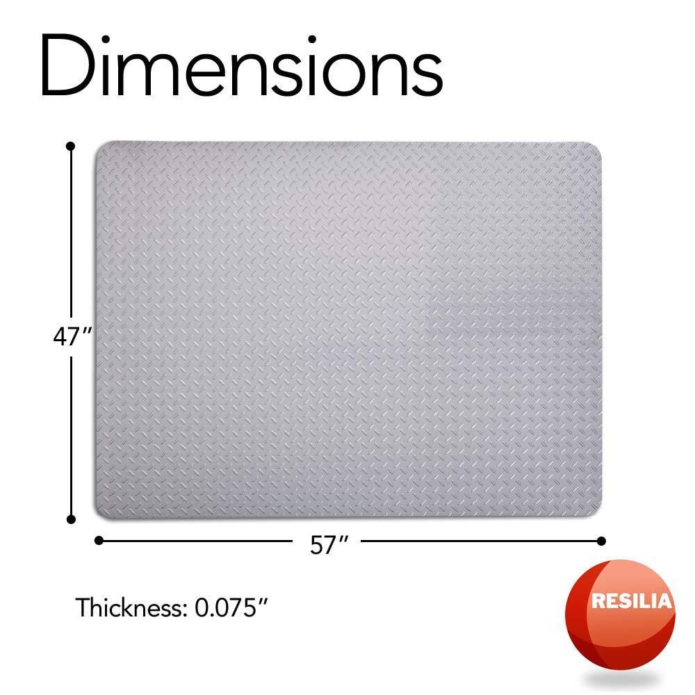 Silver Diamond Plate Heavy-Duty Grill Mat 57" x 47"