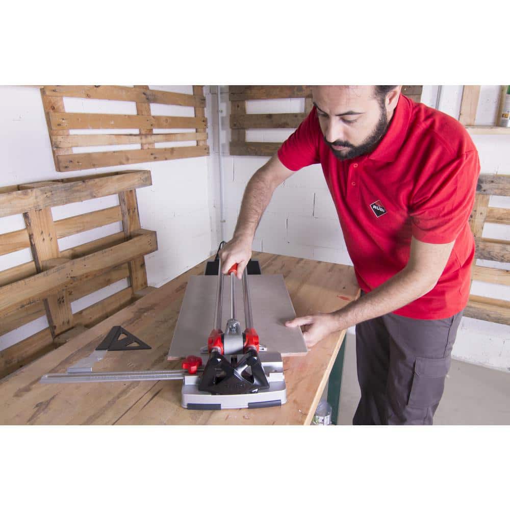36-Inch Red and Silver Manual Tile Cutter with Case