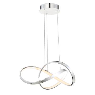 Vornado 20 in. 260-Watt Equivalent Integrated LED Chrome Pendant with Composite Shade