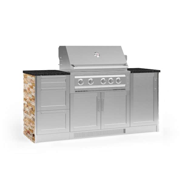 NewAge Products Signature Series 75.16 in. x 25.5 in. x 51 in. 6-Piece Outdoor Kitchen Cabinet Set with Liquid Propane 36 in. Gas Grill