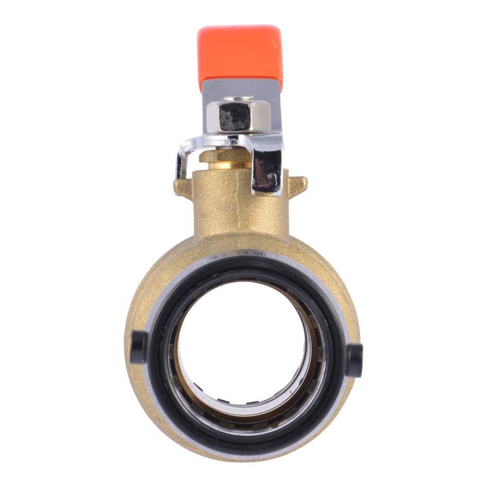 1-1/4 Inch Natural Brass Push-to-Connect Ball Valve