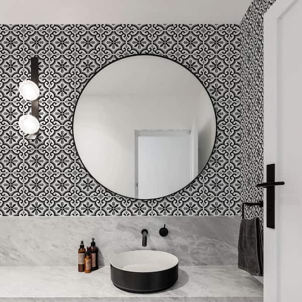 Grecian Black Peel and Stick Wallpaper