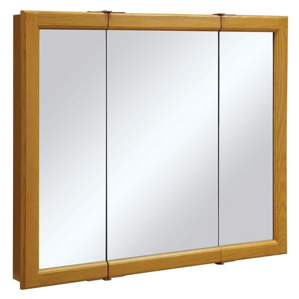Design House Claremont 36 in. W x 30 in. H x 43/4 in. D Framed TriView Bathroom Medicine