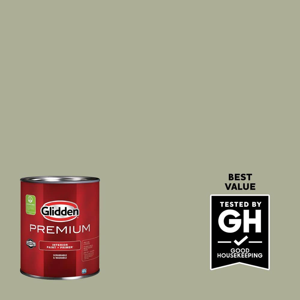 Glidden Premium 1 qt. PPG1125-4 Olive Sprig Semi-Gloss Interior