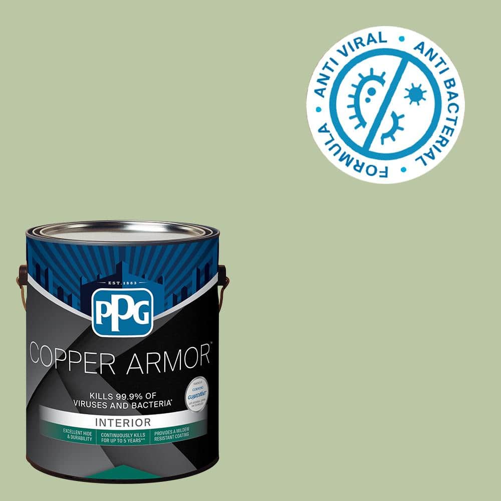 COPPER ARMOR 1 gal. PPG11214 Quaking Grass SemiGloss Antiviral and Antibacterial Interior
