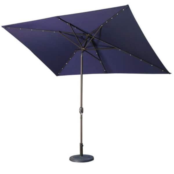 ITOPFOX 118.50 in. Adjustable Rectangular Patio Large Market Umbrella with Tilt LED Lights for Outdoor