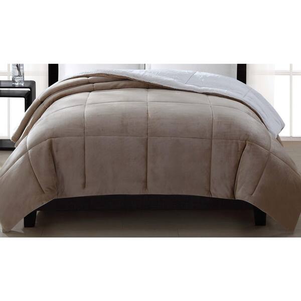 London Fog Supreme Luster Velvet Khaki Full/Queen Comforter