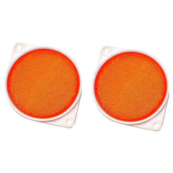 3 Round Amber Reflectors 2 Pack 
