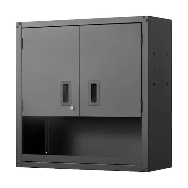 Metal Wall Cabinet 30x12.01x30 in, Locking Doors, Adjustable Shelf, Steel Floating Storage Cabinet, Wall Mount