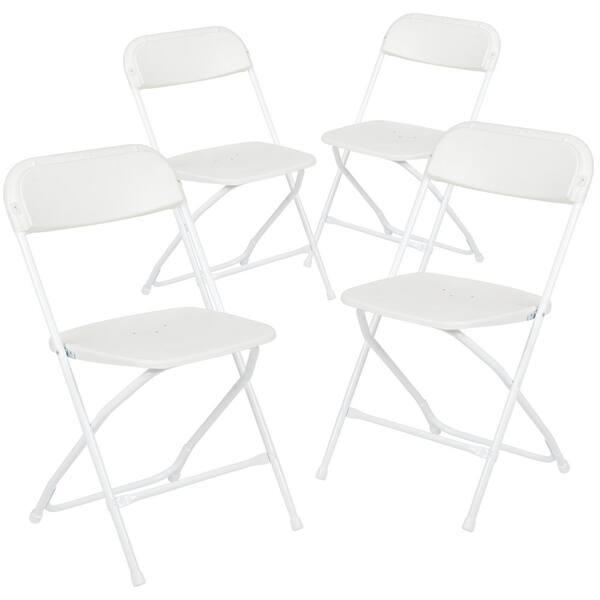 Carnegy Avenue White Metal Folding Chairs CGALE3888WHHD The Home
