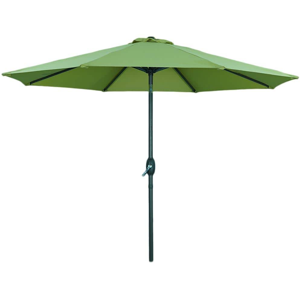 9 ft. Outdoor Market Patio Umbrella Flip Umbrella with Crank in Lemon Green