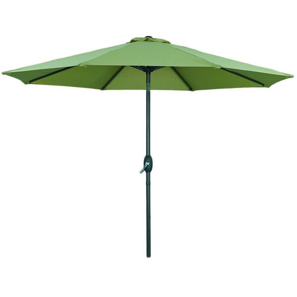 Unbranded 9 ft. Outdoor Market Patio Umbrella Flip Umbrella with Crank in Lemon Green