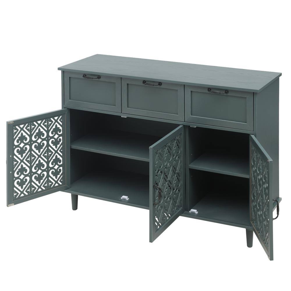 47.24 in. W x 15.75 in. D x 35.43 in. H Bathroom Dark Green Linen Cabinet