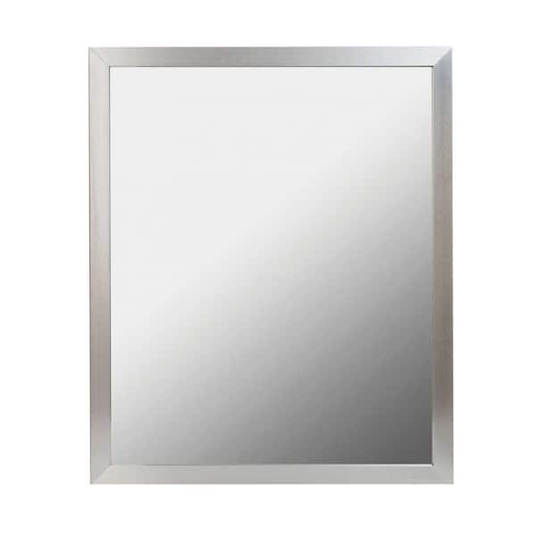 Unbranded 30 in. W x 36 in. H Rectangular Framed Wall Bathroom Vanity Mirror in Brushed Nickel