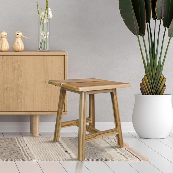 Natural 100% American Hardwood Rectangle Stool with Split Top