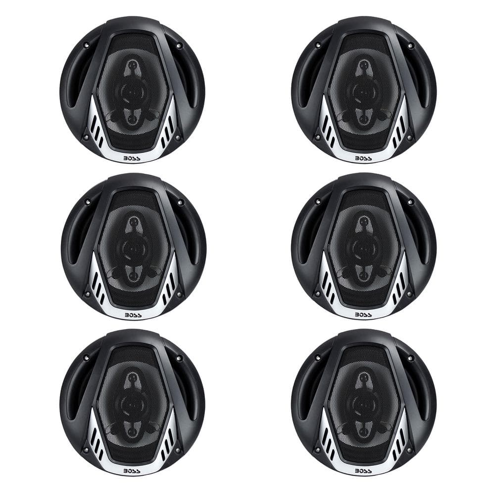 6.5 in. 400-Watt 4-Way Car Audio Coaxial Speakers Stereo, Black (6-Speakers