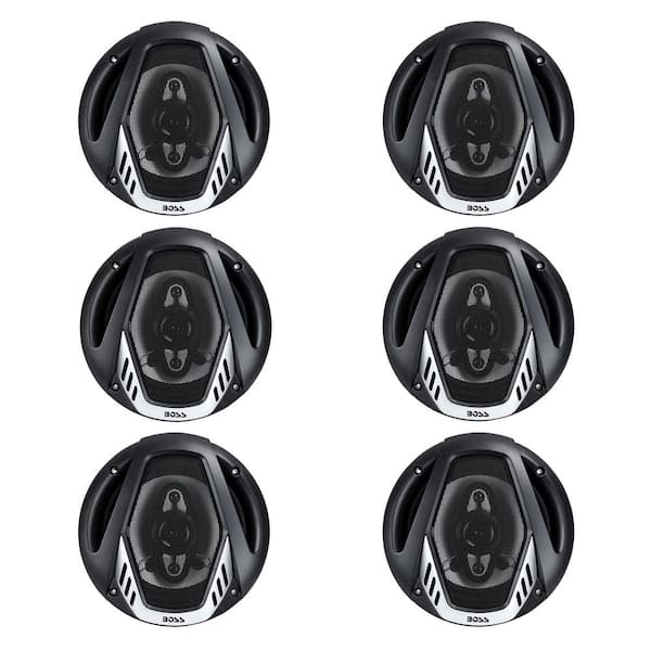 Boss Audio Systems 6.5 in. 400-Watt 4-Way Car Audio Coaxial Speakers Stereo, Black (6-Speakers)