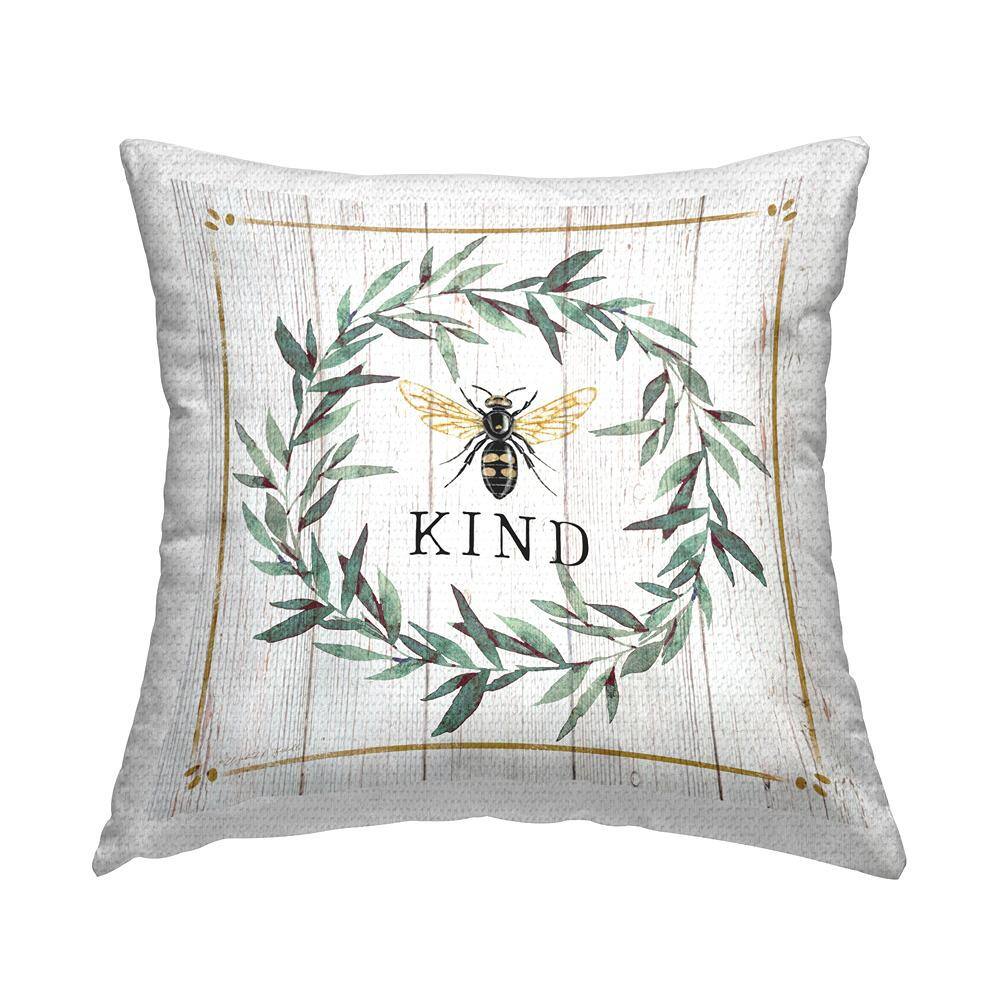 Bee Kind Phrase Country Farm Insect Pun Off-White Square Outdoor Throw Pillow price history on PriceWatchPro