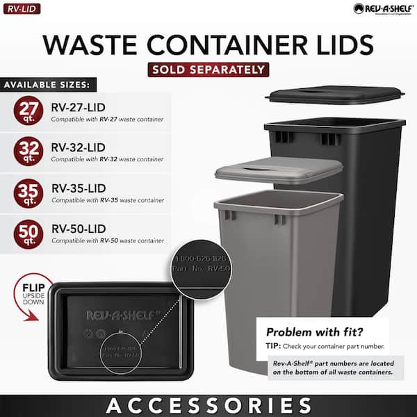 White 16.5 in. W Double 35 qt. Pull Out Top Mount Container