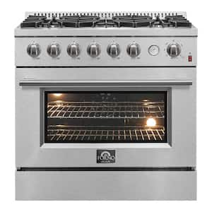 Marco 36 in. Gas Range Stainless Steel, 6-Burners, 5.36 Cu. Ft. Convection Oven