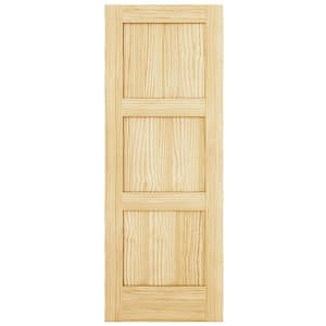 30 in. x 79.92 in. 3 Panel Shaker Unfinished Wood Solid Core Vertical Grain Interior Door Slab