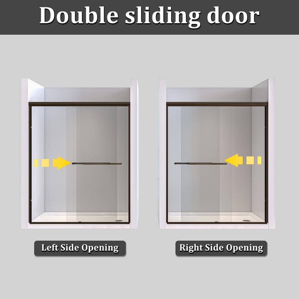 72" Black Frameless Pivot Shower Door with Clear Glass