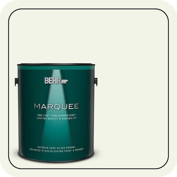BEHR MARQUEE 1 gal. #GR-W10 Calcium Semi-Gloss Enamel Interior Paint & Primer