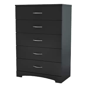 Step One 5-Drawer Pure Black Chest of Drawers