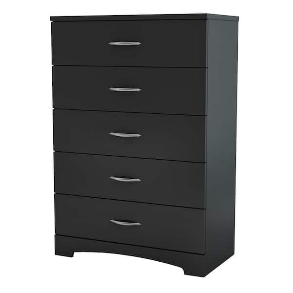 South Shore Step One 5-Drawer Pure Black Chest of Drawers