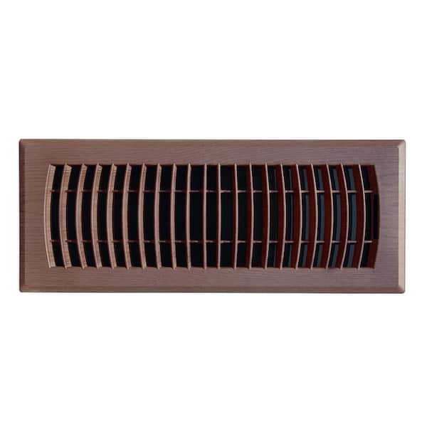 Everbilt 4 in. x 12 in. Plastic Floor Register in Mahogany Grain