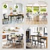 Windsor Classic Black Solid Wood Dining Chairs with Curving Spindle Back for Kitchen and Dining Room Set of 6