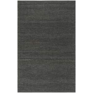 Natura Gray/Black 4 ft. x 6 ft. Striped Solid Color Gradient Area Rug