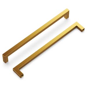 Skylight Collection Pull 8-13/16 in. (224 mm) Center to Center Brushed Golden Brass Finish Modern Zinc Bar Pull (5-Pack)