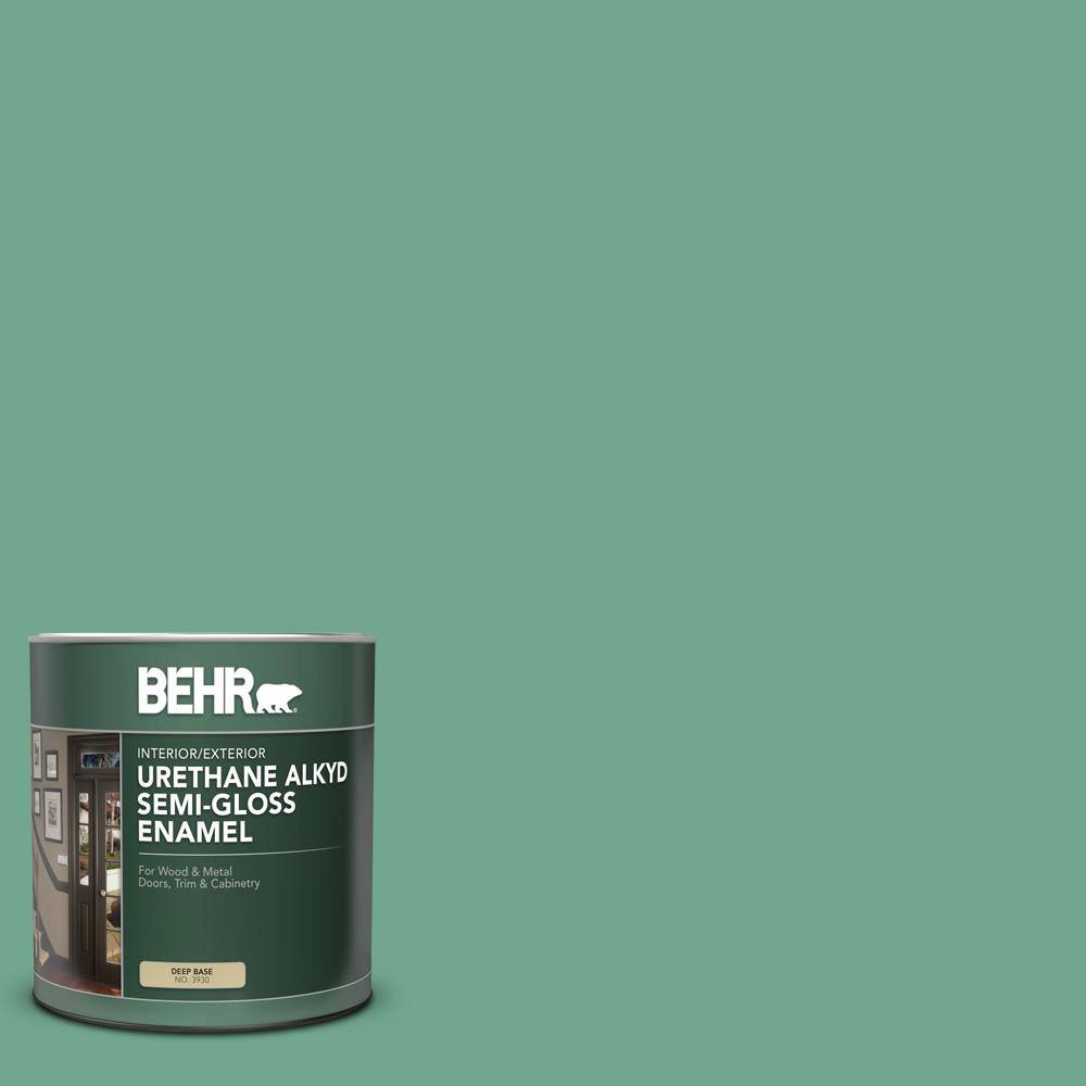 BEHR 1 Qt M420 5 Free Green Semi Gloss Enamel Urethane Alkyd Interior