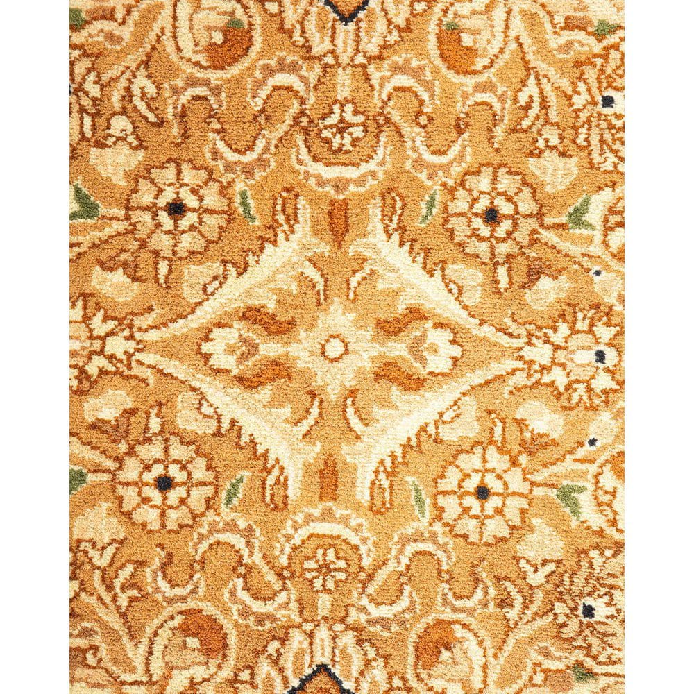 Handmade Yellow and Beige Wool 8' x 10' Rectangular Area Rug