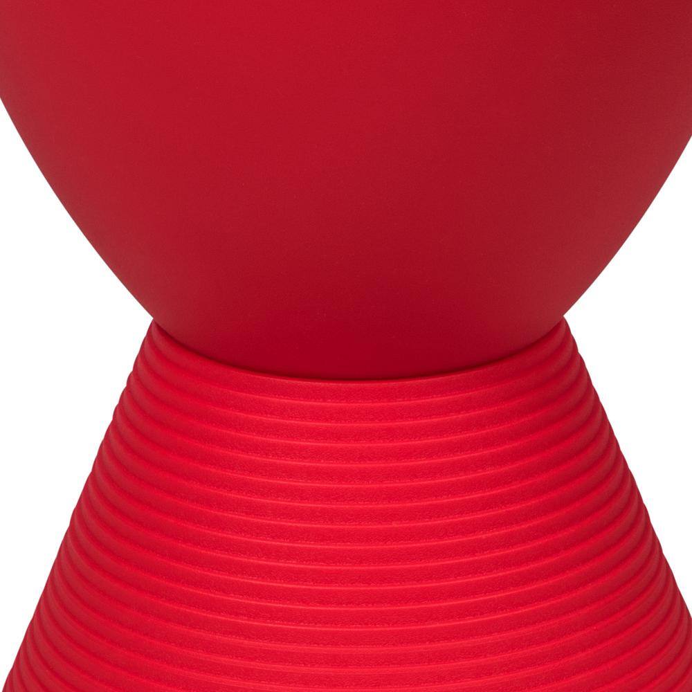 Boyd Modern Red Round Plastic Accent Side Table