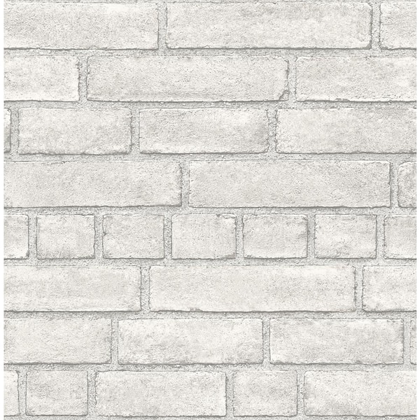 A-Street Prints Eggertson Off-White Brick Paper Strippable Roll (Covers 56.4 sq. ft.)