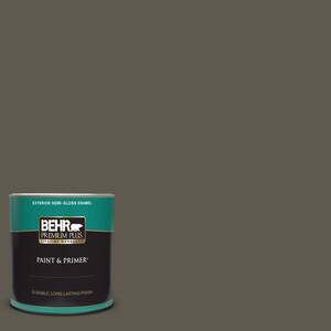 BEHR PREMIUM PLUS 8 oz. #780D-7 Wild Rice Flat Interior/Exterior Paint ...