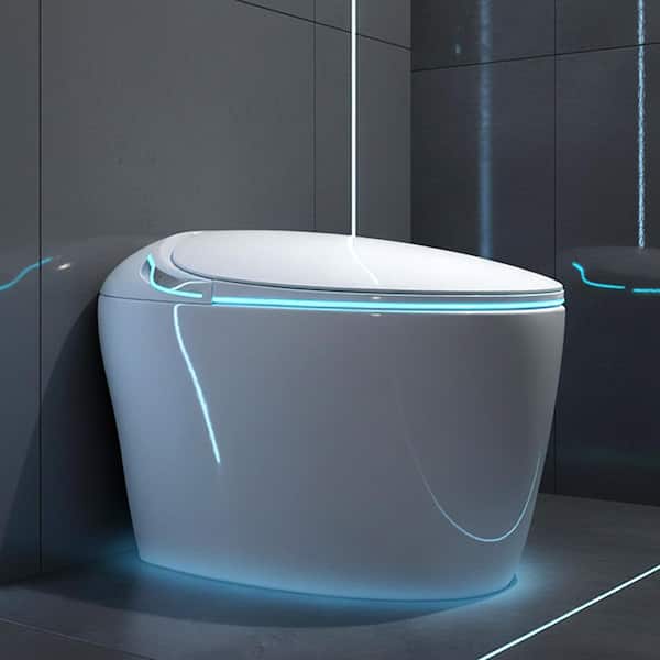 1.28 GPF Elongated Smart Bidet Toilet in White with Tank, Heated Seat, Auto Open/Close, Automatic Flush, Warm Air Dryer