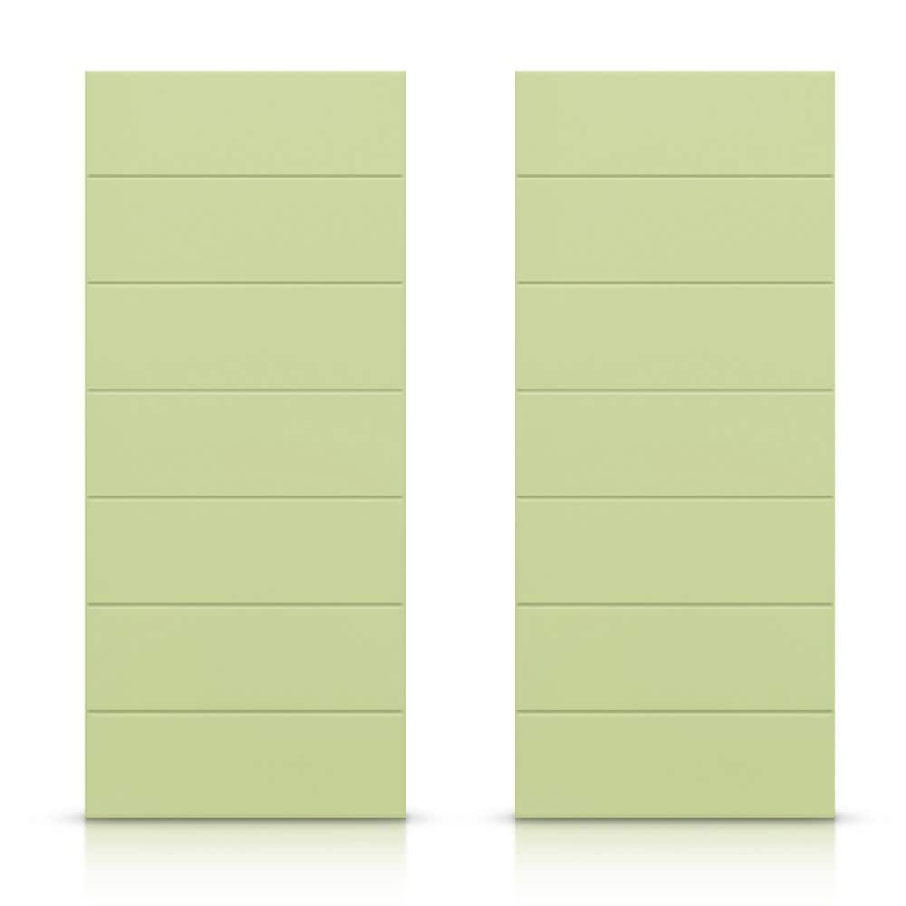 84 in. x 80 in. Hollow Core Sage Green Stained Composite MDF Interior Double Closet Sliding Doors price history on PriceWatchPro