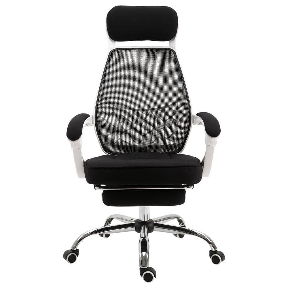 ErgoFlex High-Back Black Mesh Executive Swivel Chair with Adjustable Arms