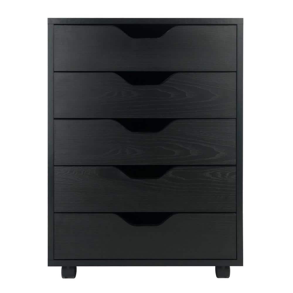 Mobile 5-Drawer Vertical Lockable Cabinet in Sleek White