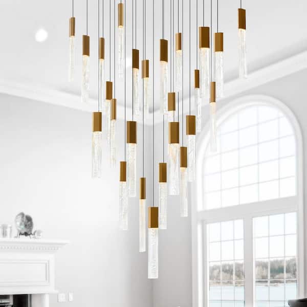 Greta 25-Light Integrated LED Brass Chandelier