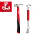 19 oz. Smooth Face Poly/Fiberglass Handle Hammer with 15 in. Pry Bar (2-Piece)
