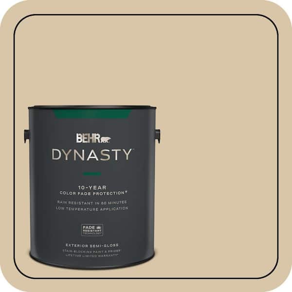BEHR DYNASTY 1 gal. #MQ2-23 Almond Butter Semi-Gloss Enamel Exterior Stain-Blocking Paint & Primer