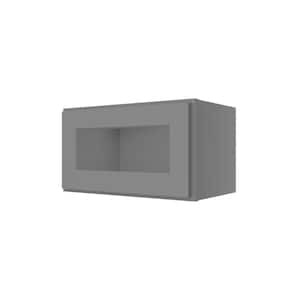 21 in. W x 12 in. D x 12 in. H in Shaker Grey Ready to Assemble Wall Kitchen Cabinet with No Glasses