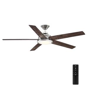 Haverbrook 60 in. LED Polished Nickel Ceiling Fan with Light