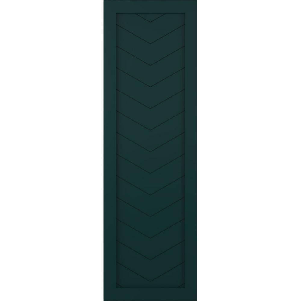 18 in. x 68 in. True Fit PVC Single Panel Chevron Modern Fixed Mount Board and Batten Shutters Pair in Thermal Green price history on PriceWatchPro