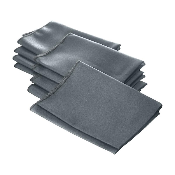 LA Linen "18 in. x 18 in. Dark Gray Polyester Poplin Napkin (10-Pack)"